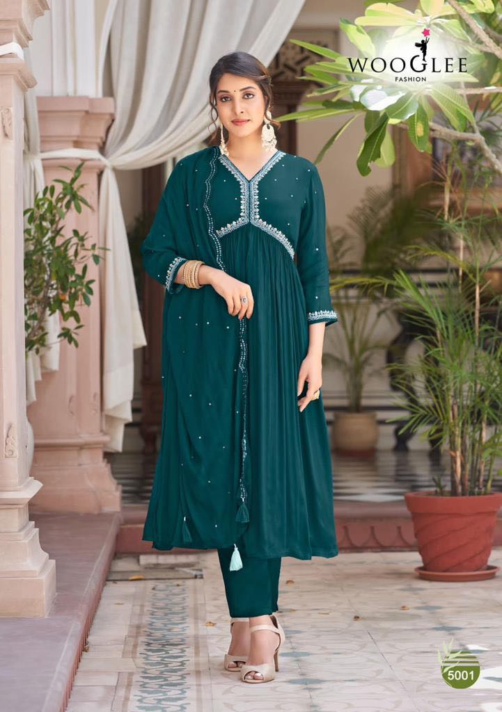 Brand Women's Kurti Pant and Dupatta Sets - boast the luxurious touch of Pure Chinon,