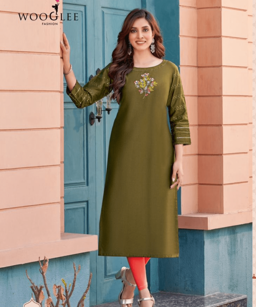 Wooglee's Maryam Vol 2: Embrace Elegant Versatility with Fancy Handwork Kurtis - Image 6